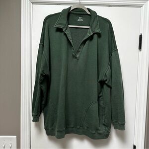 Oversized Aerie Pullover - Green - M